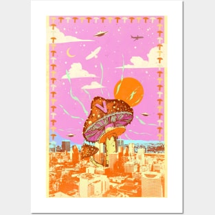 MUSHROOM CITY V Posters and Art